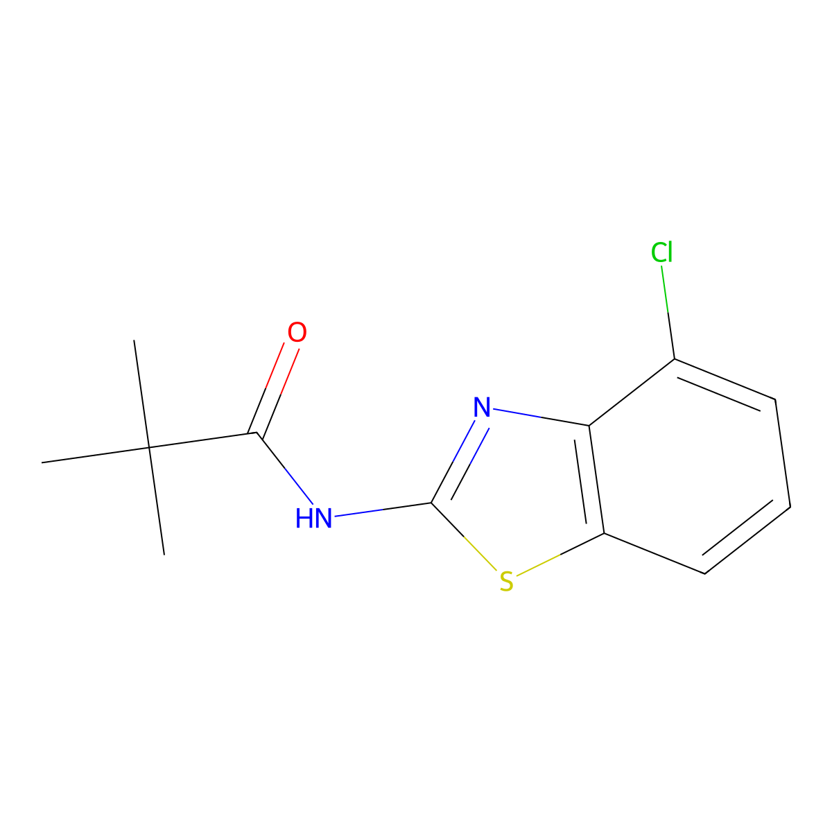 N-(4-chloro-1,3-benzothiazol-2-yl)-2,2-dimethylpropanamide molecular structure, CAS 757208-31-4