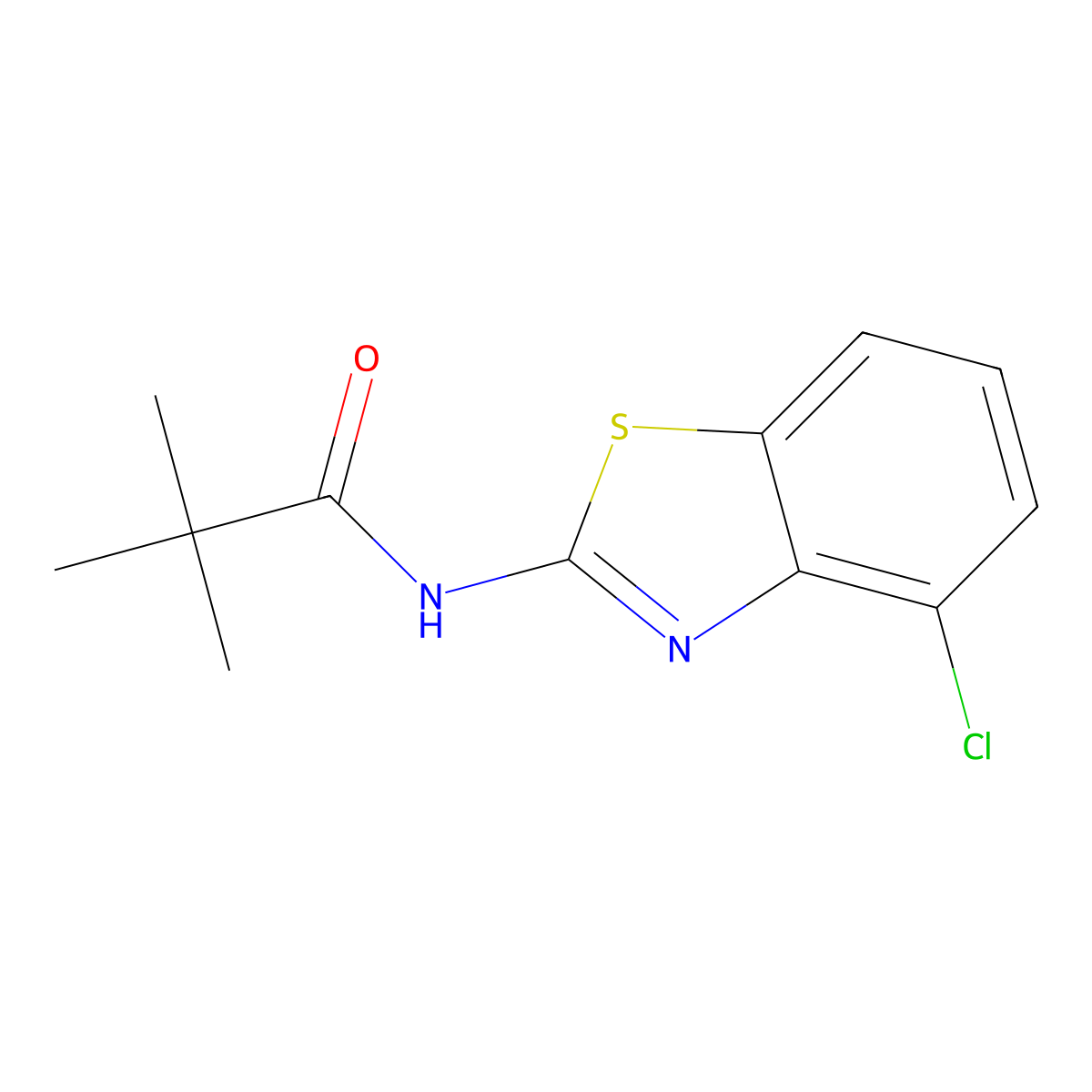 N-(4-chloro-1,3-benzothiazol-2-yl)-2,2-dimethylpropanamide molecular structure, CAS 757208-31-4