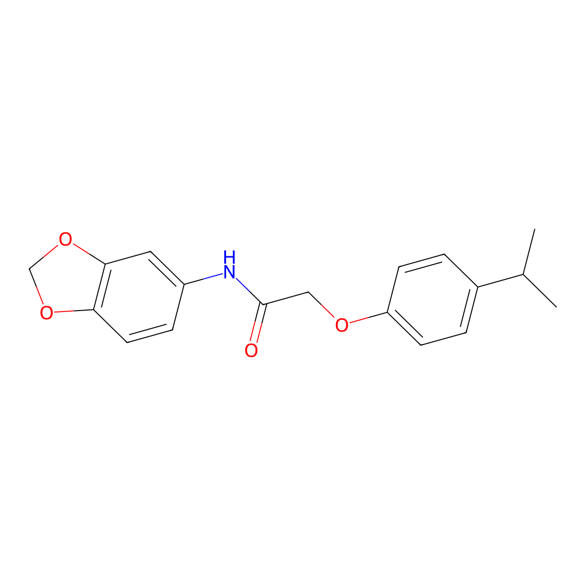 N-(1,3-benzodioxol-5-yl)-2-(4-propan-2-ylphenoxy)acetamide molecular structure, CAS 757208-52-9