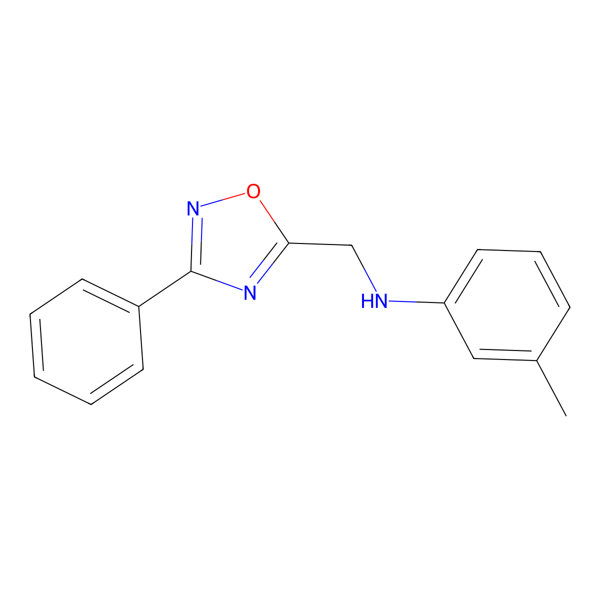 3-methyl-N-[(3-phenyl-1,2,4-oxadiazol-5-yl)methyl]aniline molecular structure, CAS 757217-32-6