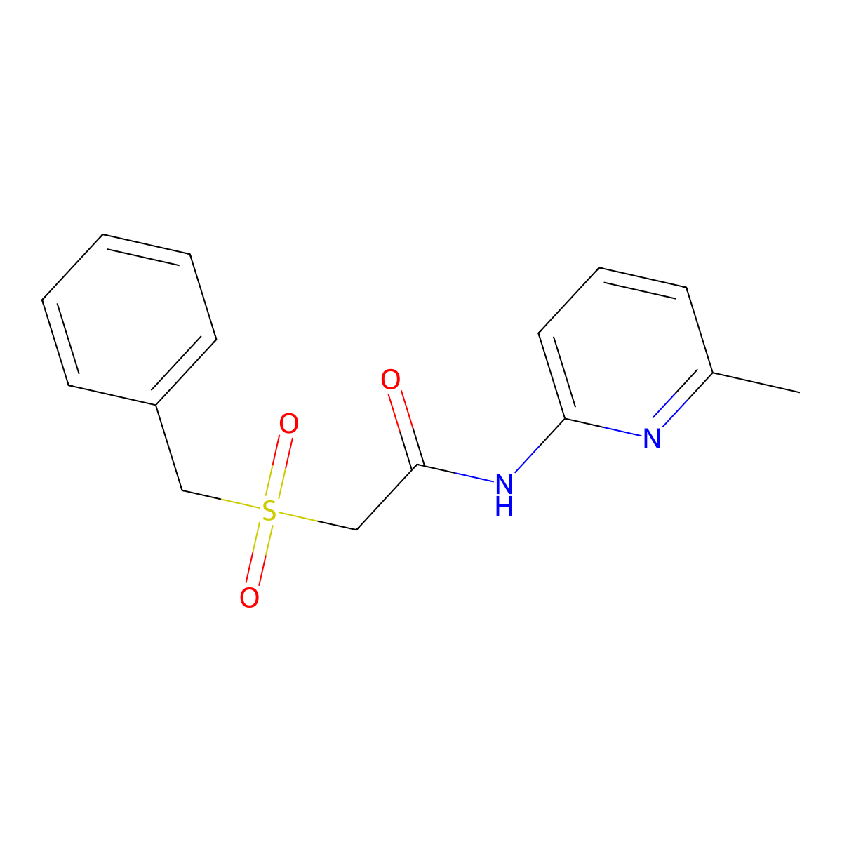 N-(6-methyl-2-pyridinyl)-2-(phenylmethyl)sulfonylacetamide molecular structure, CAS 757217-54-2