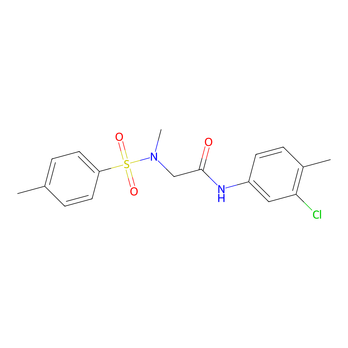 N-(3-chloro-4-methylphenyl)-2-[methyl-(4-methylphenyl)sulfonylamino]acetamide molecular structure, CAS 757218-03-4
