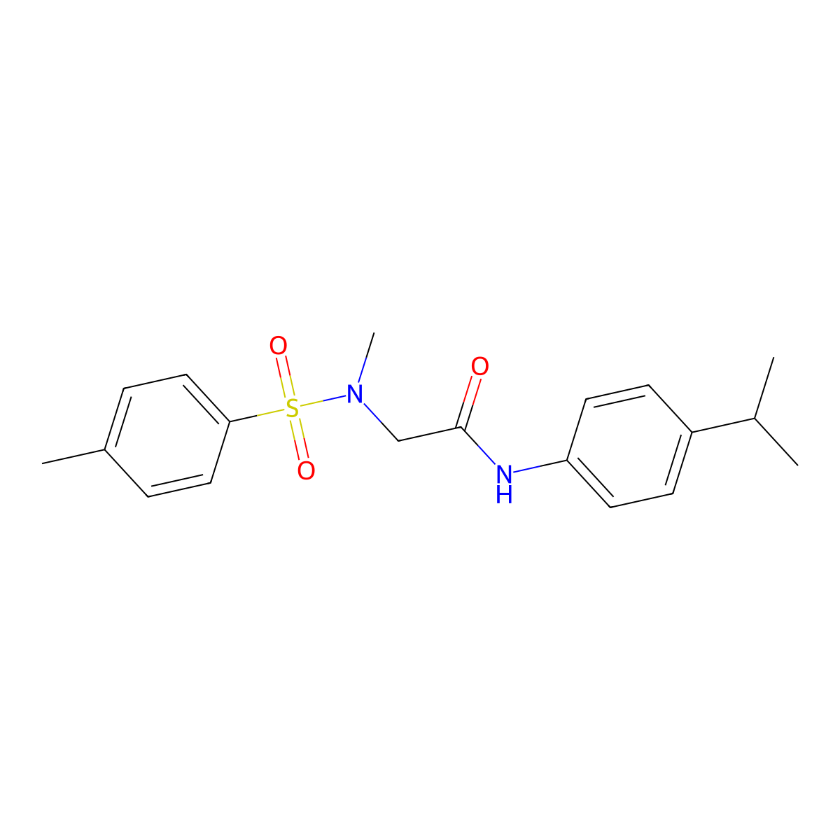 2-[methyl-(4-methylphenyl)sulfonylamino]-N-(4-propan-2-ylphenyl)acetamide molecular structure, CAS 757218-06-7