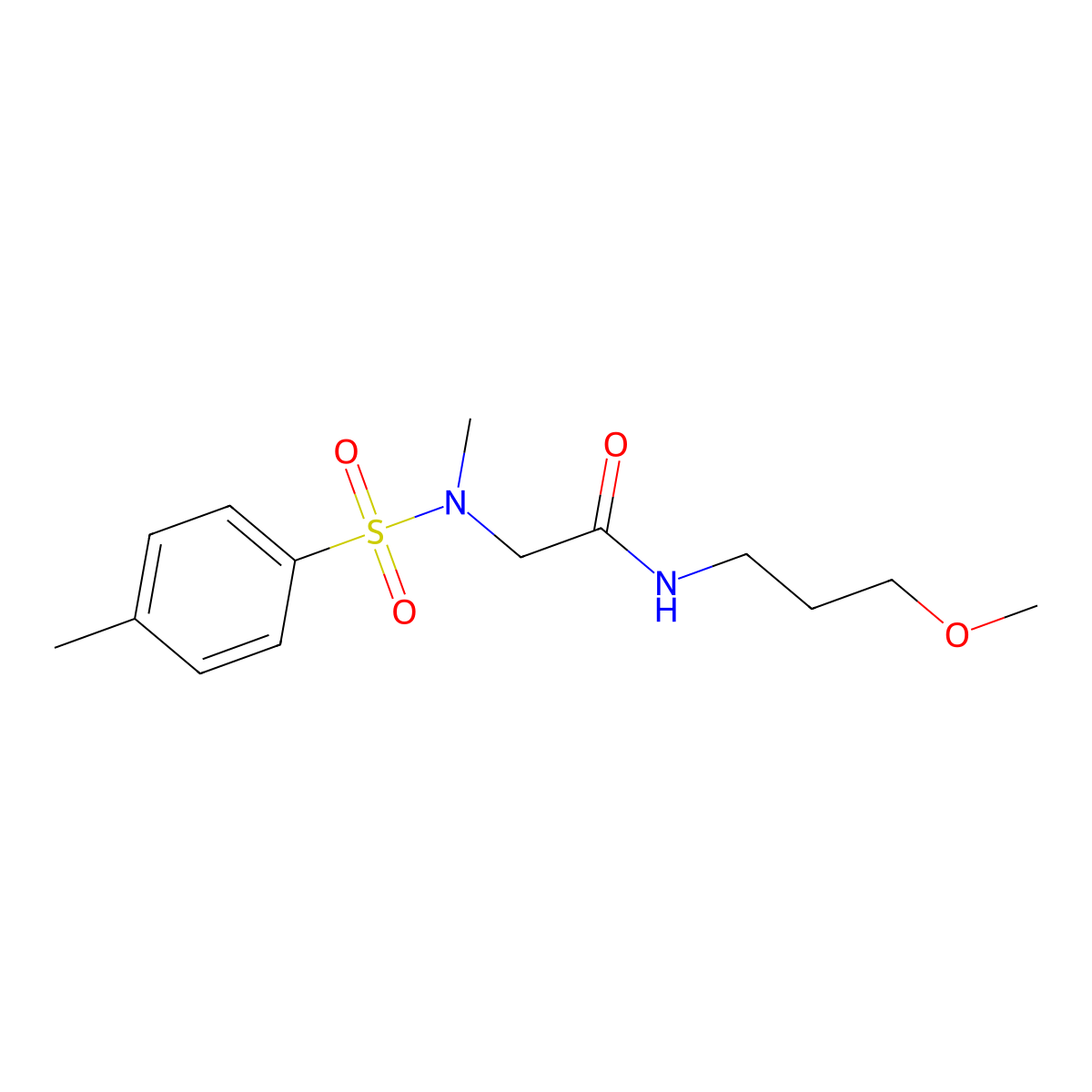 N-(3-methoxypropyl)-2-[methyl-(4-methylphenyl)sulfonylamino]acetamide molecular structure, CAS 757218-08-9