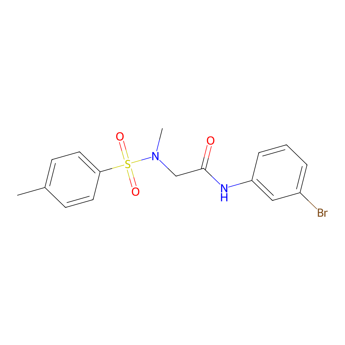N-(3-bromophenyl)-2-[methyl-(4-methylphenyl)sulfonylamino]acetamide molecular structure, CAS 757218-11-4