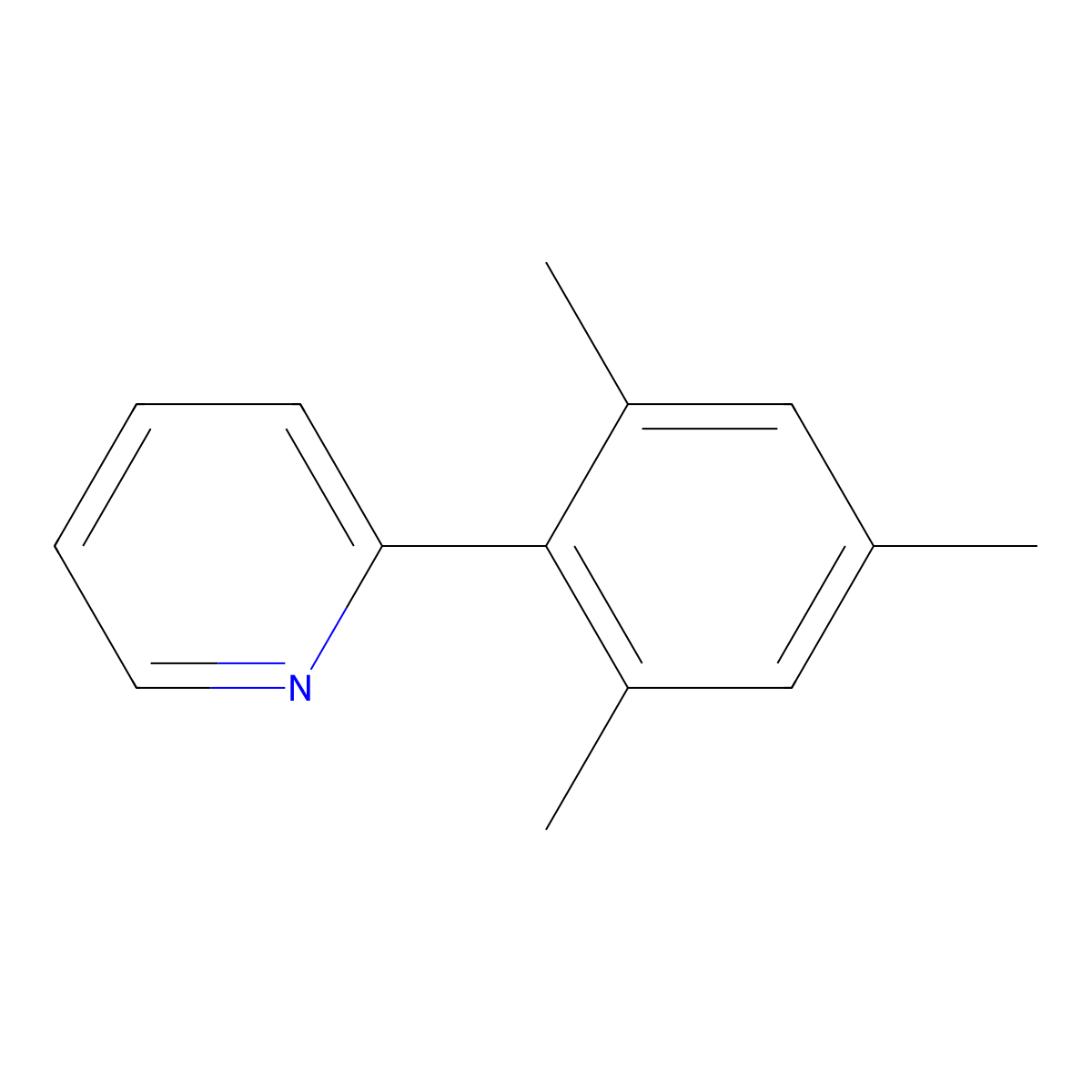 2-(2,4,6-Trimethylphenyl)pyridine molecular structure, CAS 75722-64-4