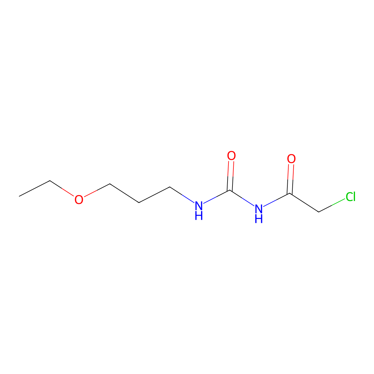 2-chloro-N-(3-ethoxypropylcarbamoyl)acetamide molecular structure, CAS 757220-02-3