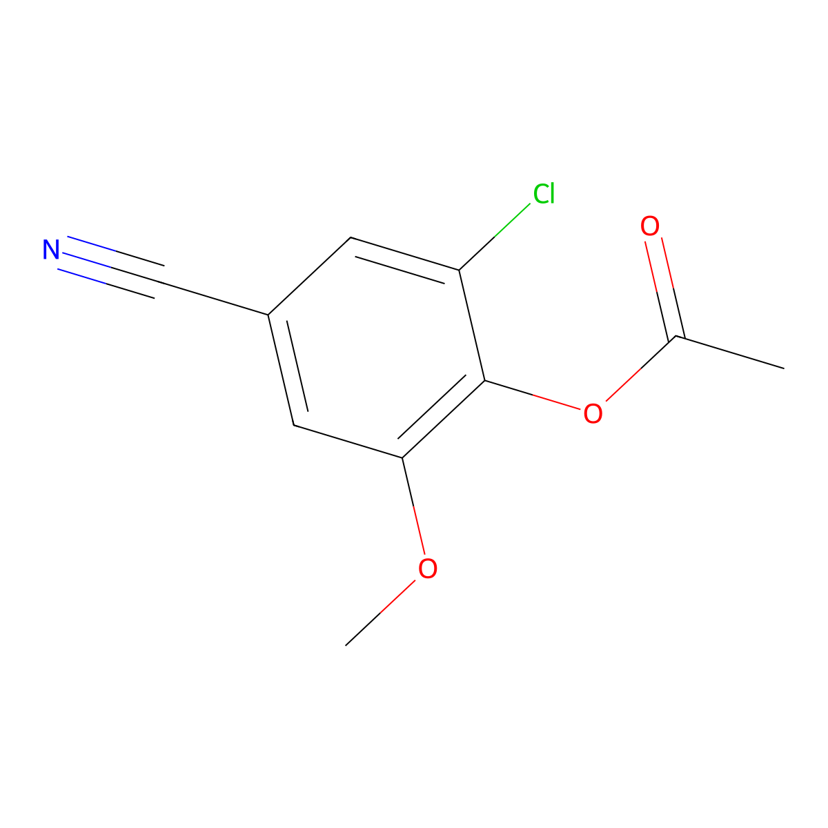 2-Chloro-4-cyano-6-methoxyphenyl acetate molecular structure, CAS 757220-09-0