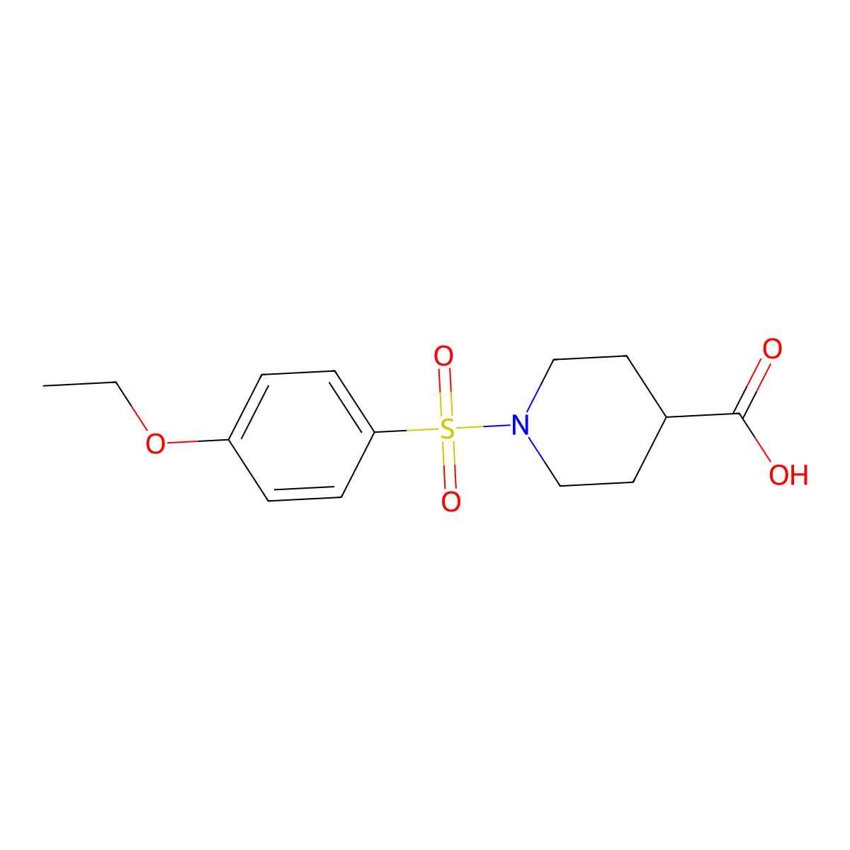 1-[(4-Ethoxyphenyl)sulfonyl]piperidine-4-carboxylic acid molecular structure, CAS 757220-86-3