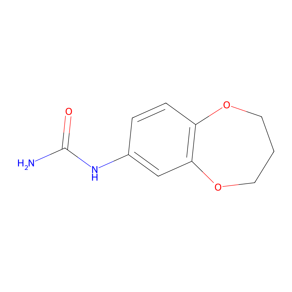 (3,4-dihydro-2H-1,5-benzodioxepin-7-yl)urea molecular structure, CAS 757220-94-3