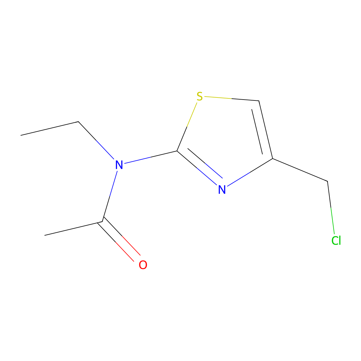 N-[4-(chloromethyl)-1,3-thiazol-2-yl]-N-ethylacetamide molecular structure, CAS 757221-05-9