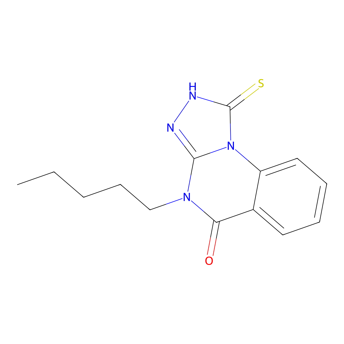 4-pentyl-1-sulfanyl-4H,5H-[1,2,4]triazolo[4,3-a]quinazolin-5-one molecular structure, CAS 757221-12-8