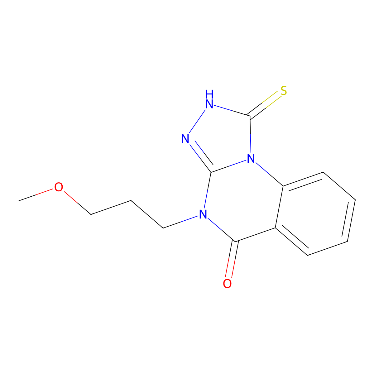 4-(3-methoxypropyl)-1-sulfanyl-4H,5H-[1,2,4]triazolo[4,3-a]quinazolin-5-one molecular structure, CAS 757221-15-1