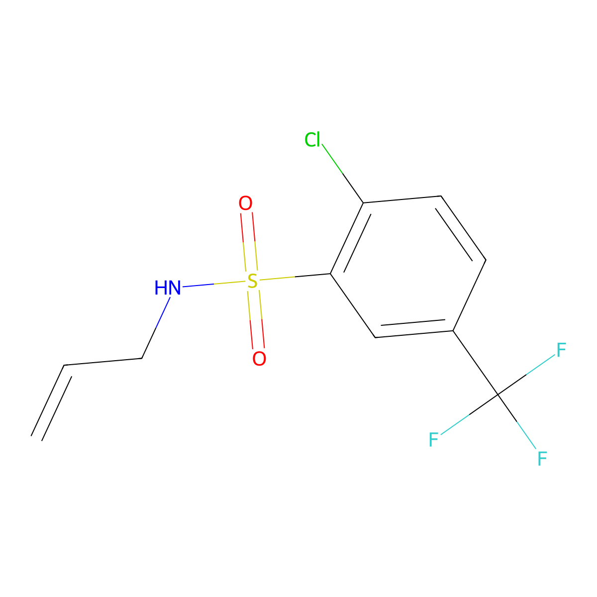 2-chloro-N-(prop-2-en-1-yl)-5-(trifluoromethyl)benzene-1-sulfonamide molecular structure, CAS 757221-31-1