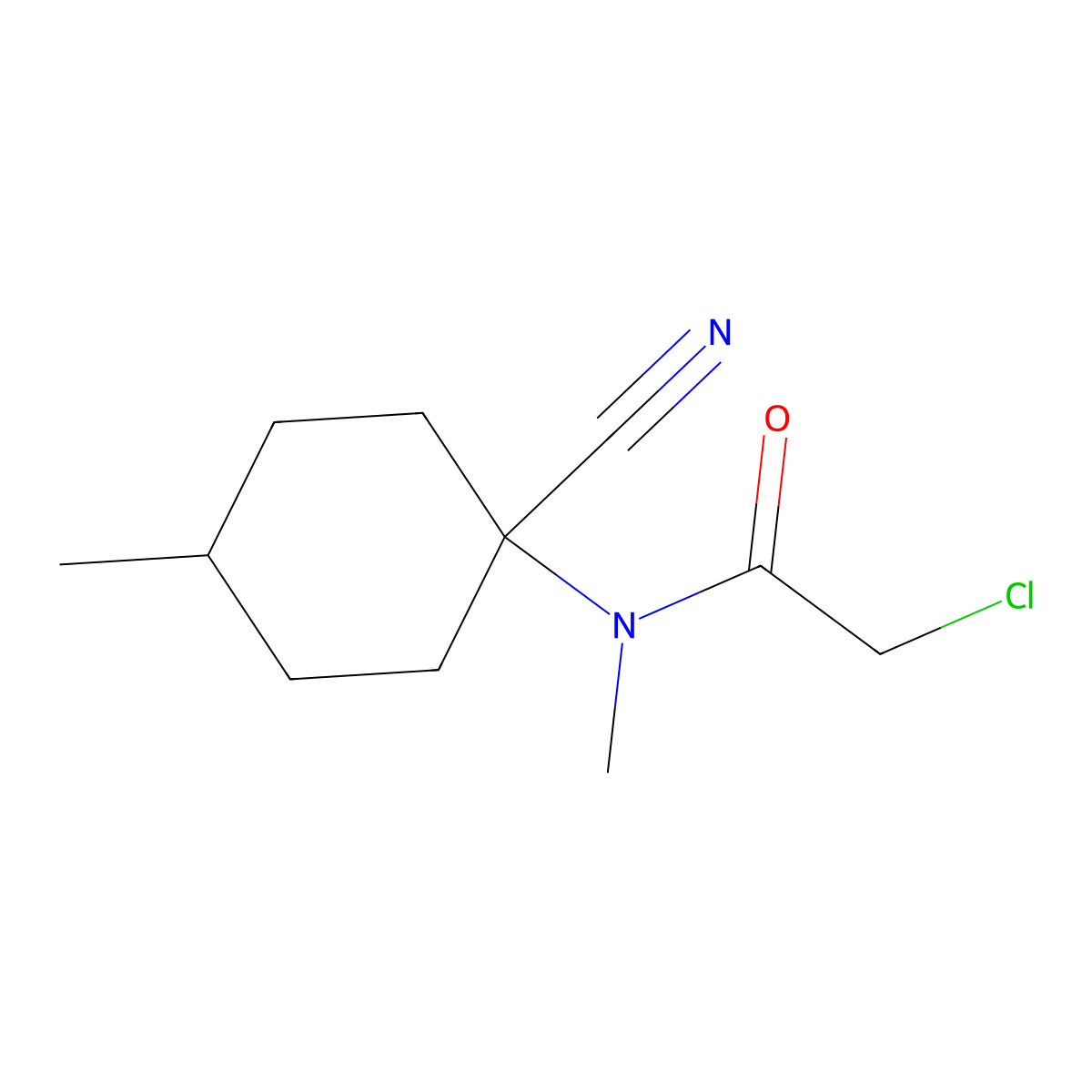 2-chloro-N-(1-cyano-4-methylcyclohexyl)-N-methylacetamide molecular structure, CAS 757221-34-4