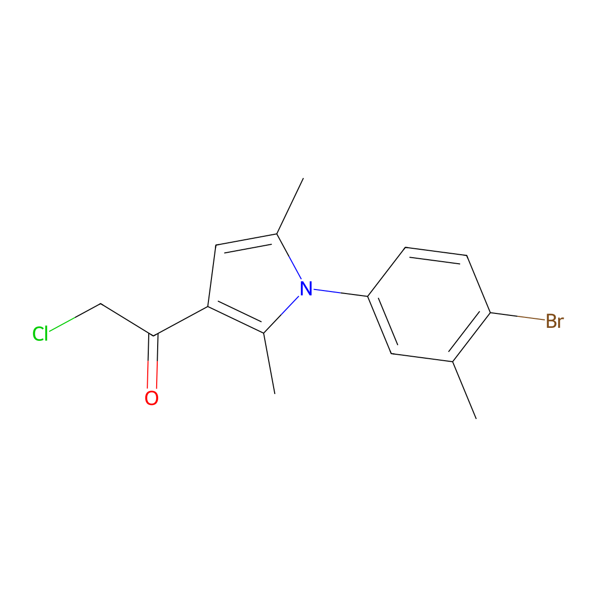 1-[1-(4-bromo-3-methylphenyl)-2,5-dimethyl-1H-pyrrol-3-yl]-2-chloroethan-1-one molecular structure, CAS 757221-60-6