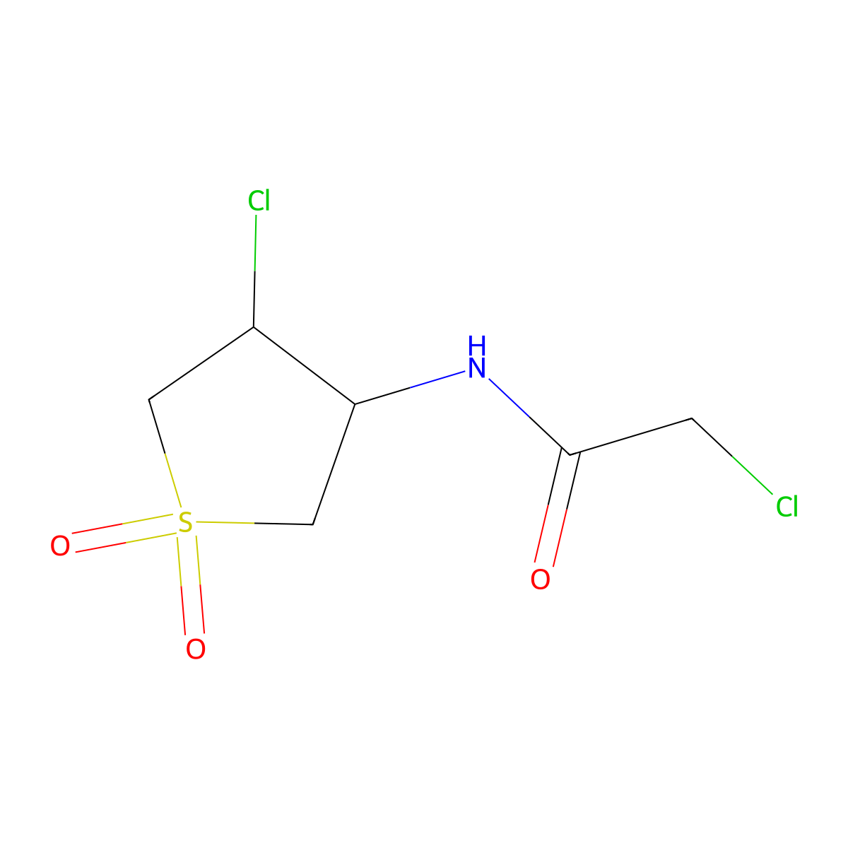 2-chloro-N-(4-chloro-1,1-dioxidotetrahydrothien-3-yl)acetamide molecular structure, CAS 757221-66-2