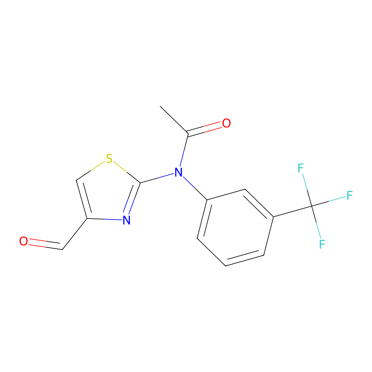 N-(4-formyl-1,3-thiazol-2-yl)-N-[3-(trifluoromethyl)phenyl]acetamide molecular structure, CAS 757222-02-9