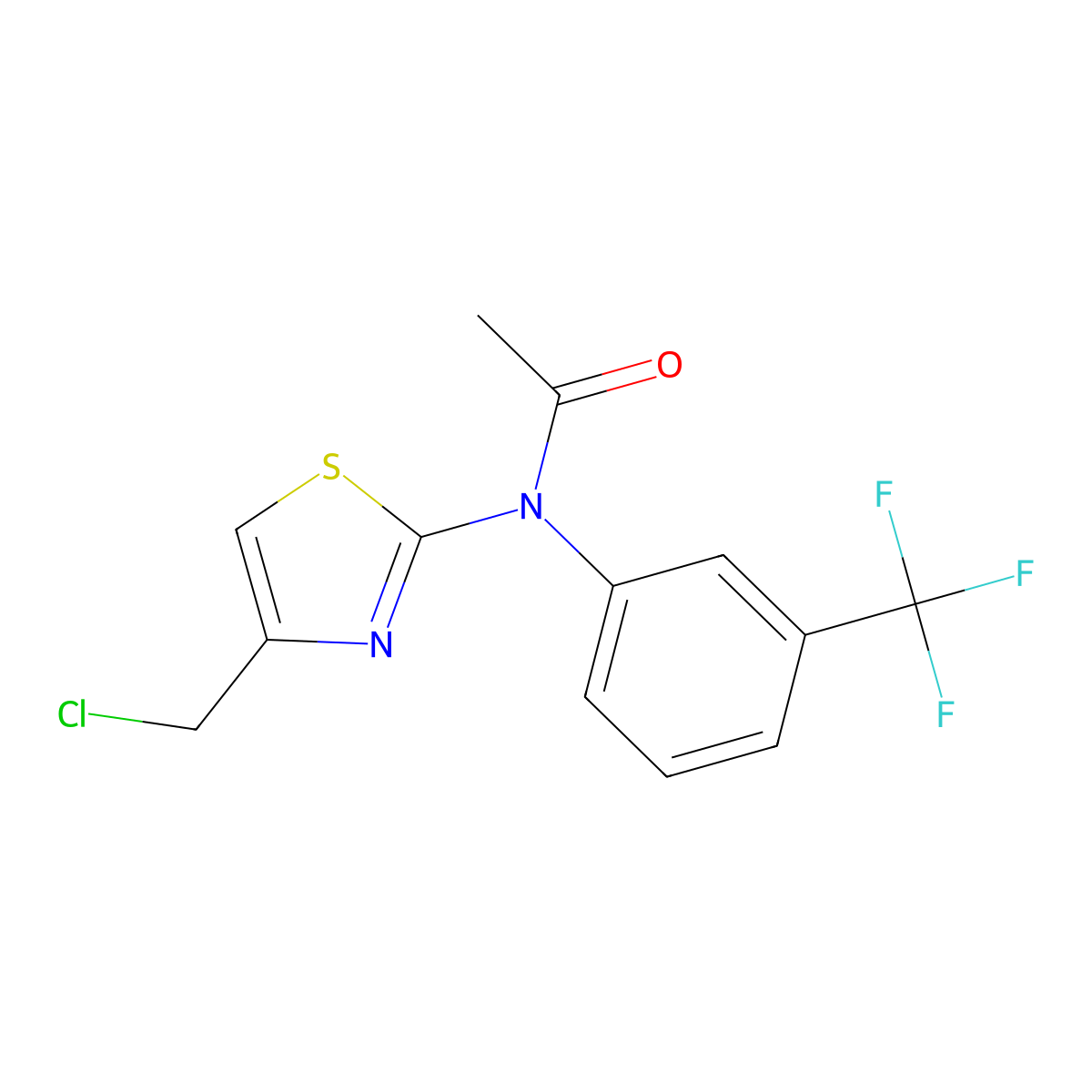 N-[4-(chloromethyl)-1,3-thiazol-2-yl]-N-[3-(trifluoromethyl)phenyl]acetamide molecular structure, CAS 757222-04-1