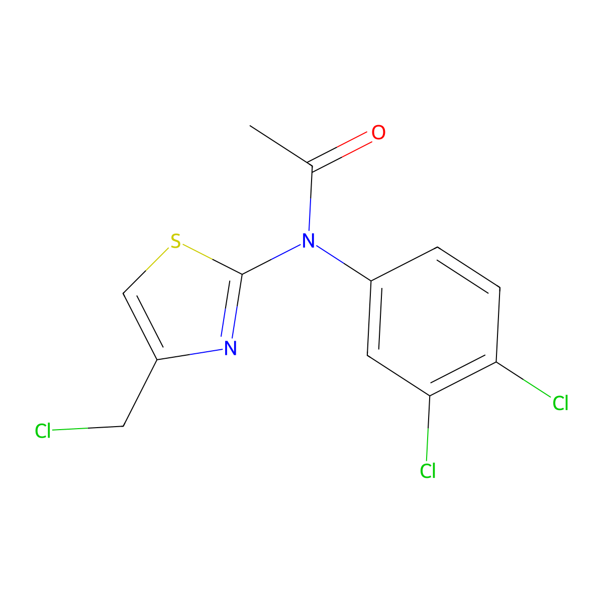 N-[4-(chloromethyl)-1,3-thiazol-2-yl]-N-(3,4-dichlorophenyl)acetamide molecular structure, CAS 757222-07-4