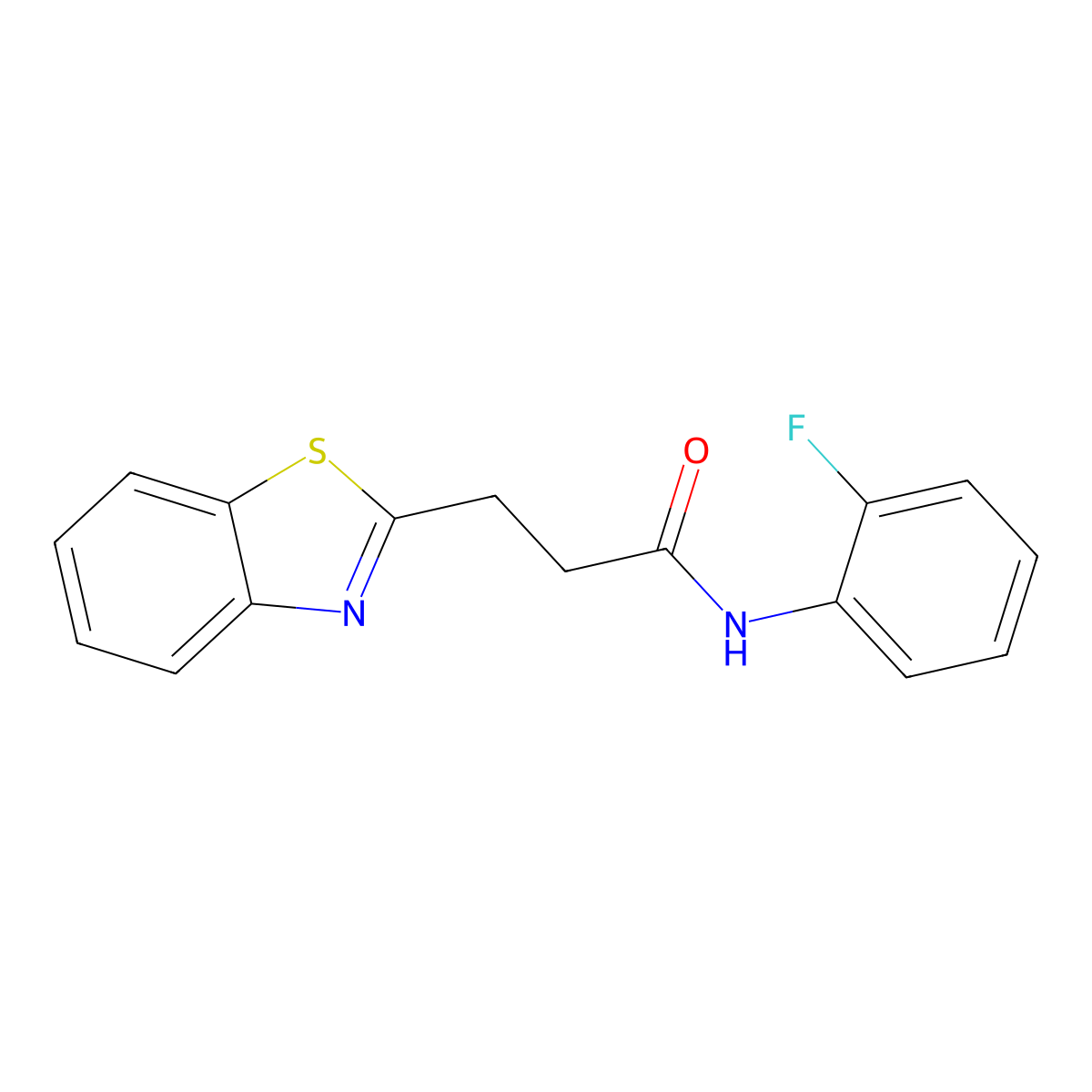 3-(1,3-benzothiazol-2-yl)-N-(2-fluorophenyl)propanamide molecular structure, CAS 757227-45-5