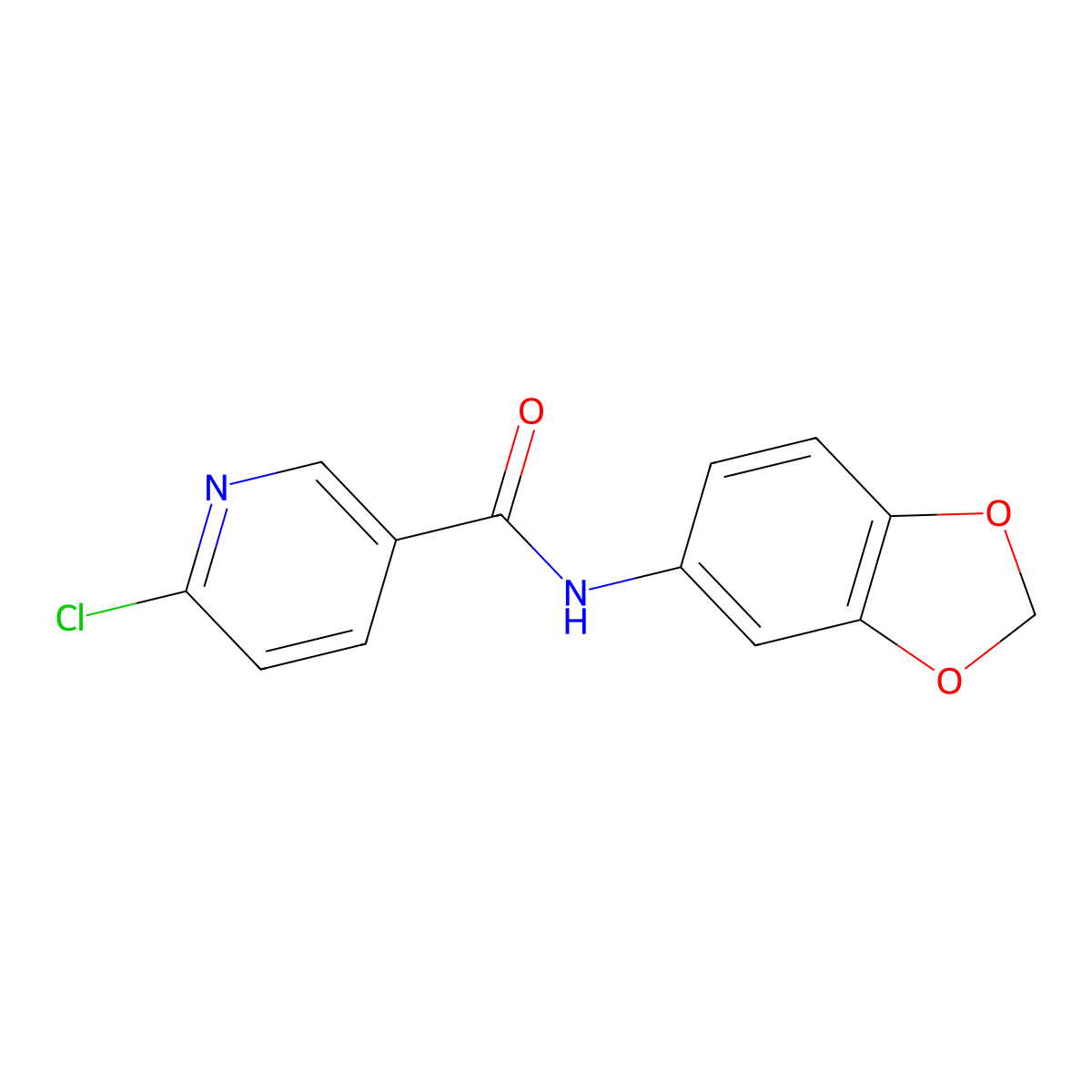 N-(1,3-dioxaindan-5-yl)-6-chloropyridine-3-carboxamide molecular structure, CAS 757227-95-5