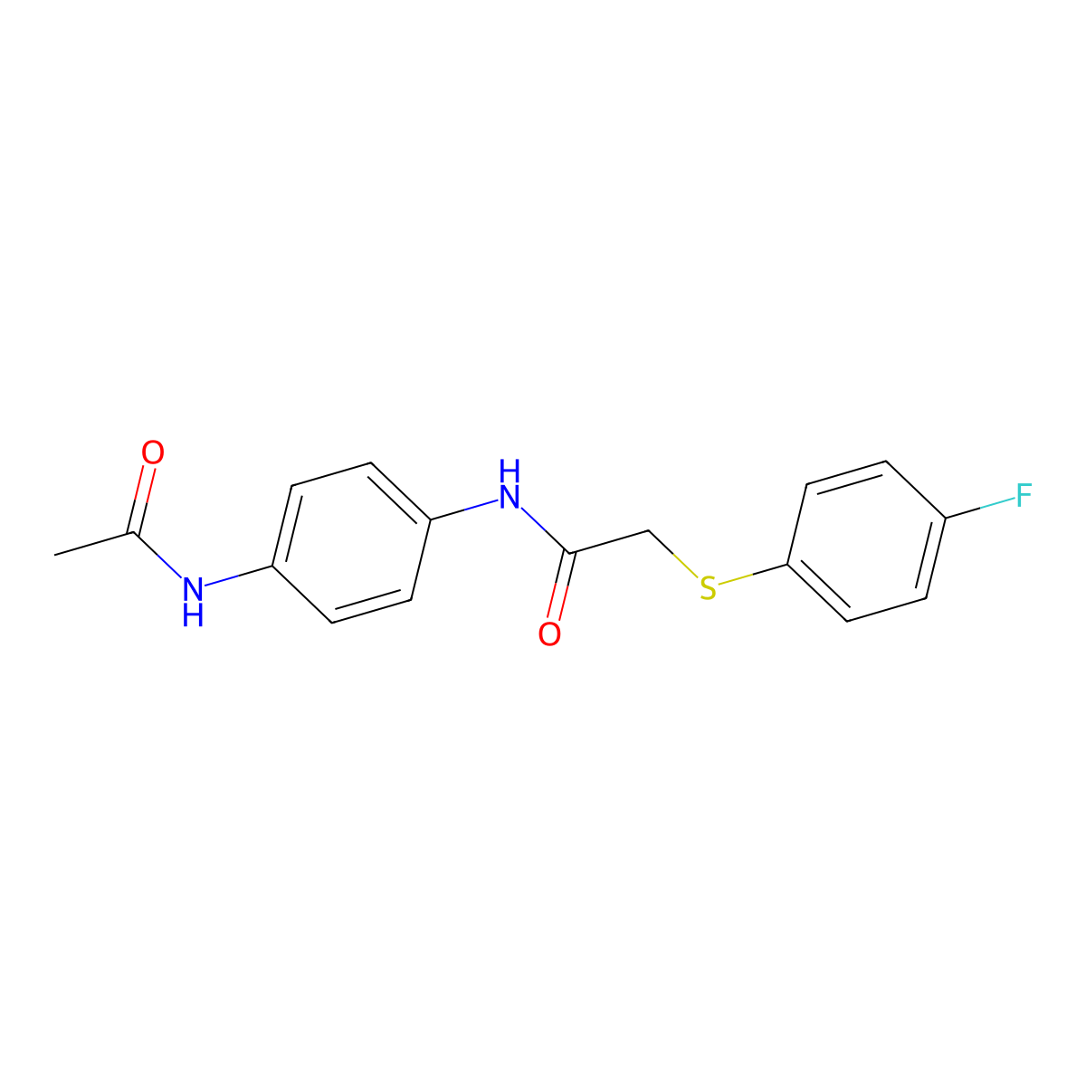 N-(4-acetamidophenyl)-2-(4-fluorophenyl)sulfanylacetamide molecular structure, CAS 757229-47-3