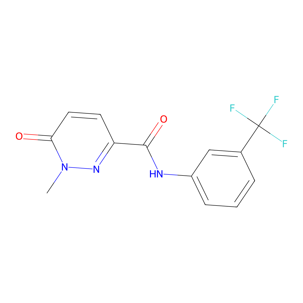 1-methyl-6-oxo-N-[3-(trifluoromethyl)phenyl]-1,6-dihydropyridazine-3-carboxamide molecular structure, CAS 757229-50-8