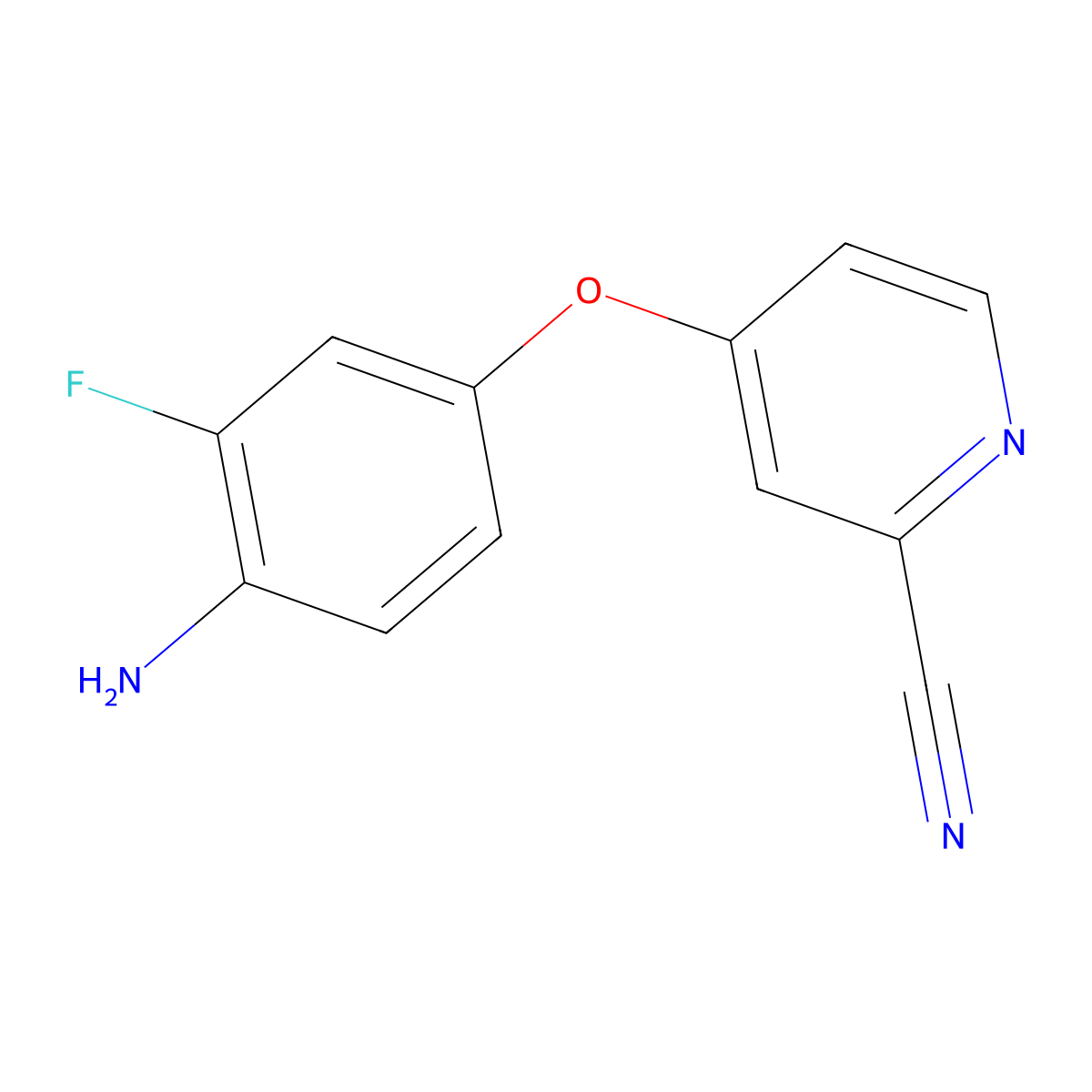 4-(4-Amino-3-fluorophenoxy)picolinonitrile molecular structure, CAS 757230-25-4