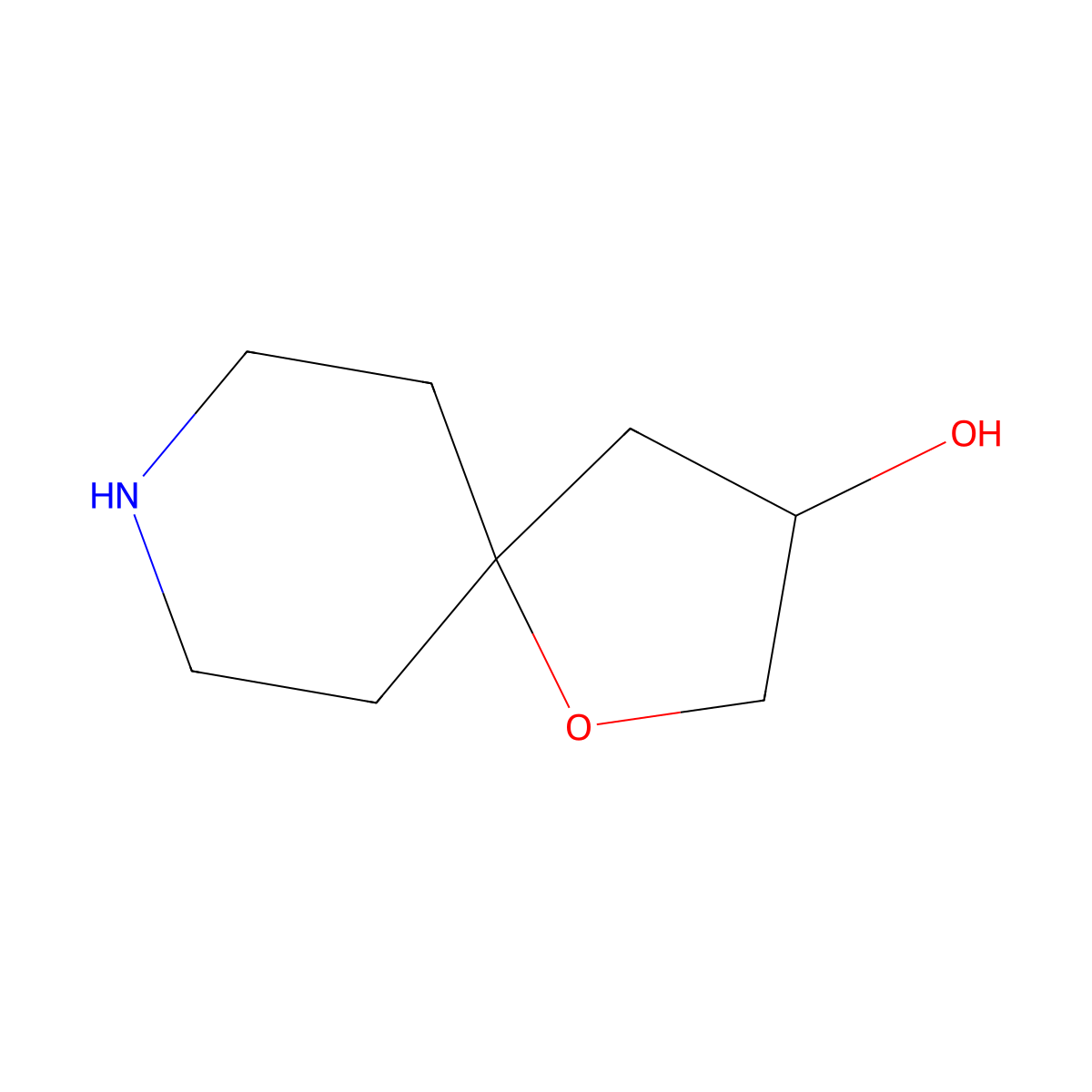 1-Oxa-8-azaspiro[4.5]decan-3-ol molecular structure, CAS 757239-76-2