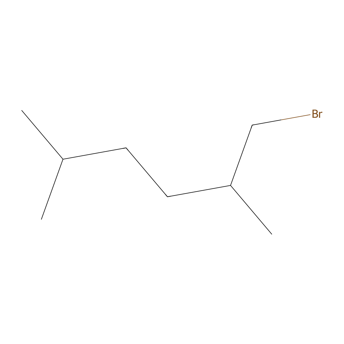 1-Bromo-2,5-dimethylhexane molecular structure, CAS 757240-70-3