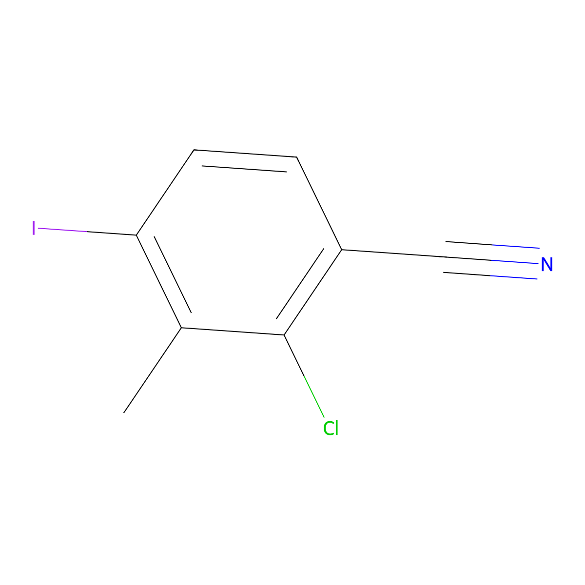 2-Chloro-4-iodo-3-methylbenzonitrile molecular structure, CAS 757247-75-9