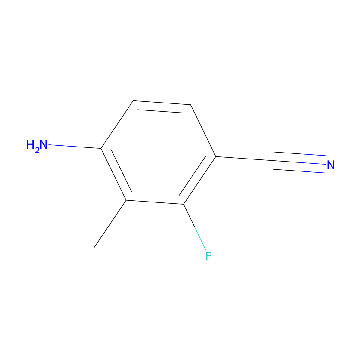 4-Amino-2-fluoro-3-methylbenzonitrile molecular structure, CAS 757247-93-1