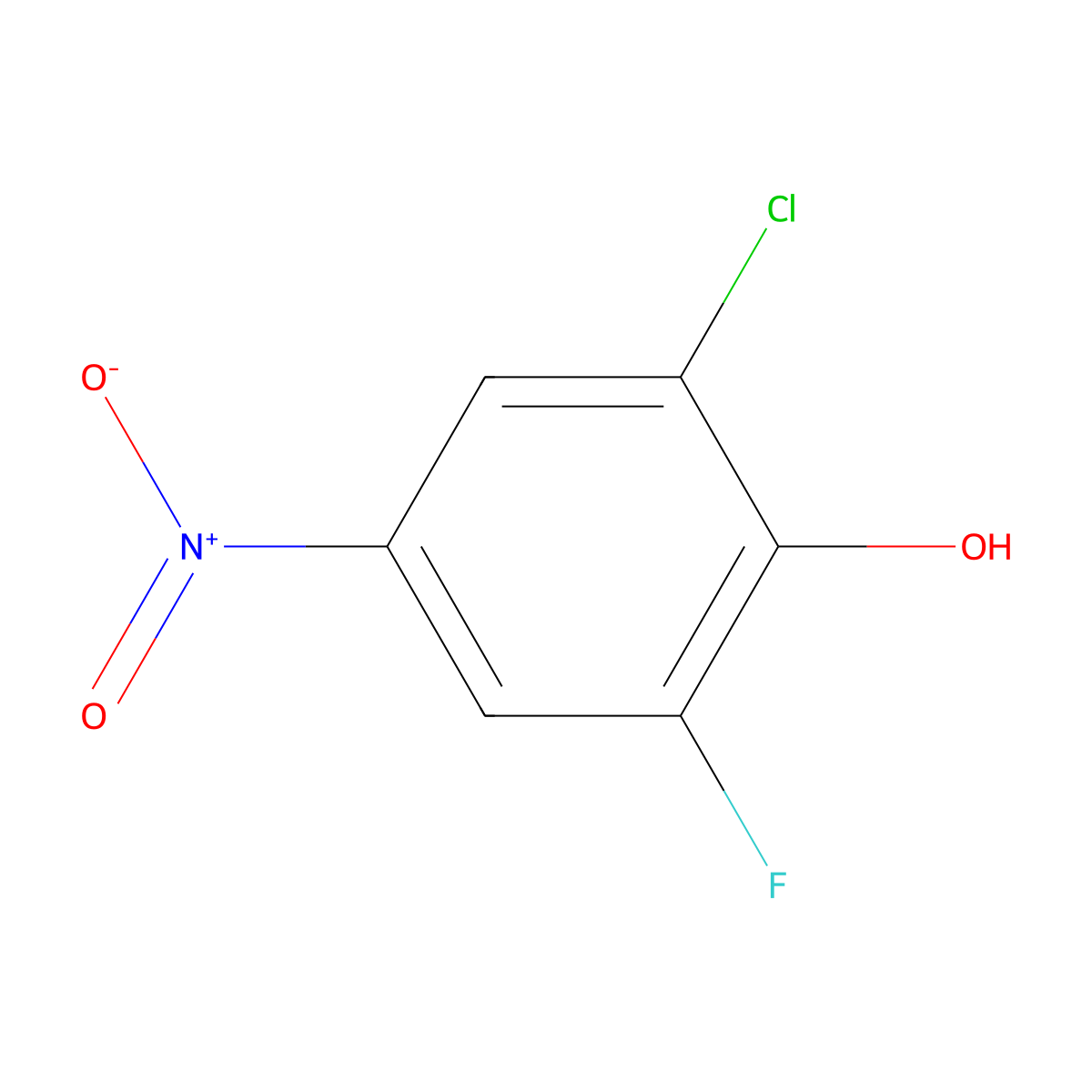 2-Chloro-6-fluoro-4-nitrophenol molecular structure, CAS 757251-37-9