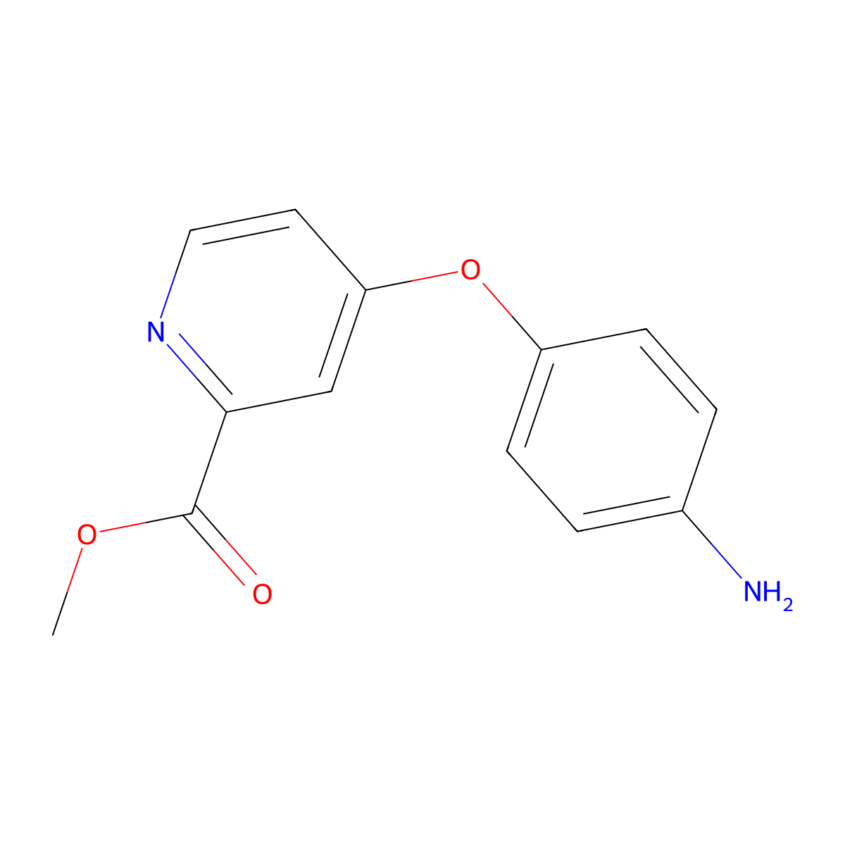 Methyl 4-(4-aminophenoxy)pyridine-2-carboxylate molecular structure, CAS 757251-59-5