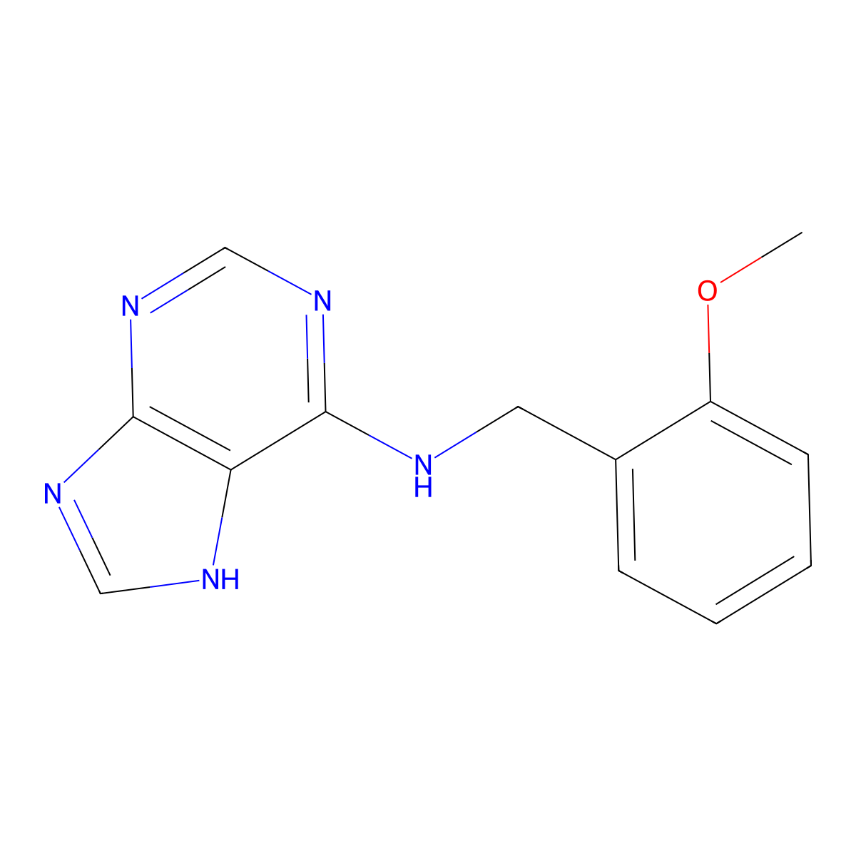 N-(2-methoxybenzyl)-9H-purin-6-amine molecular structure, CAS 75737-41-6