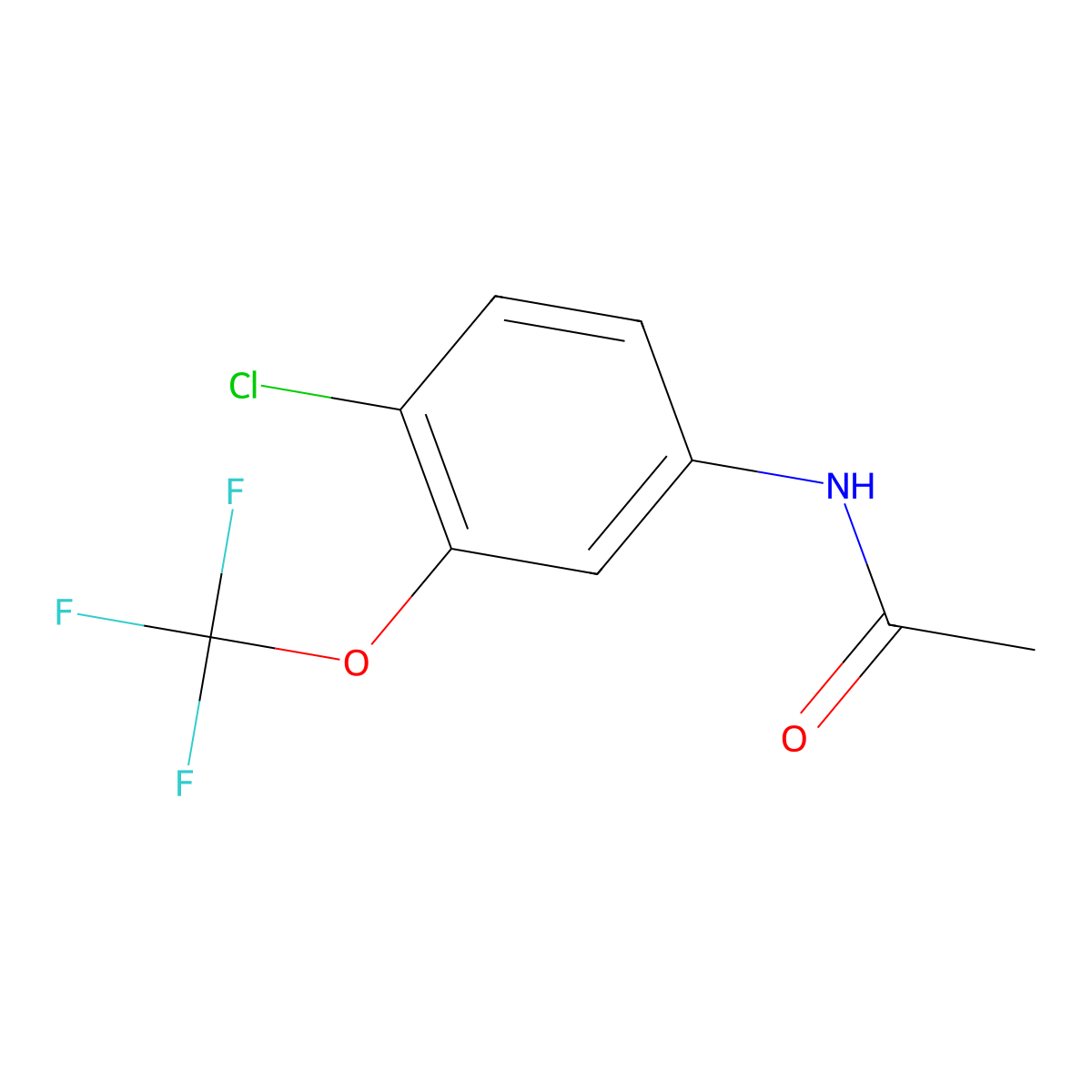 N-(4-Chloro-3-(trifluoromethoxy)phenyl)acetamide molecular structure, CAS 7574-46-1