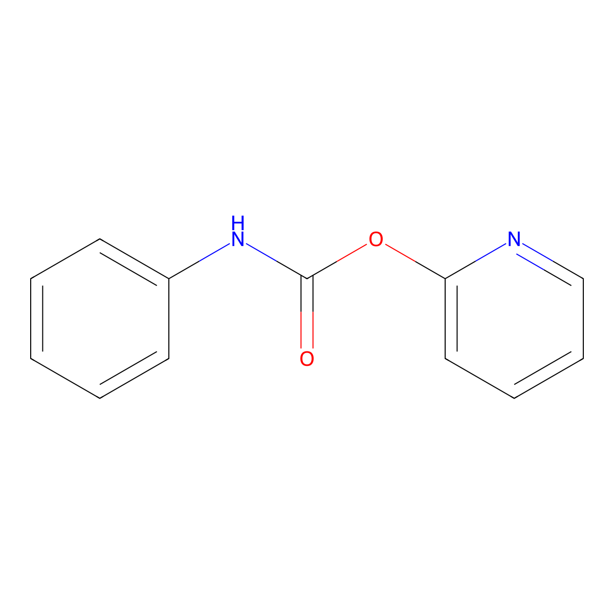 2-Pyridyl N-phenylcarbamate molecular structure, CAS 75741-95-6
