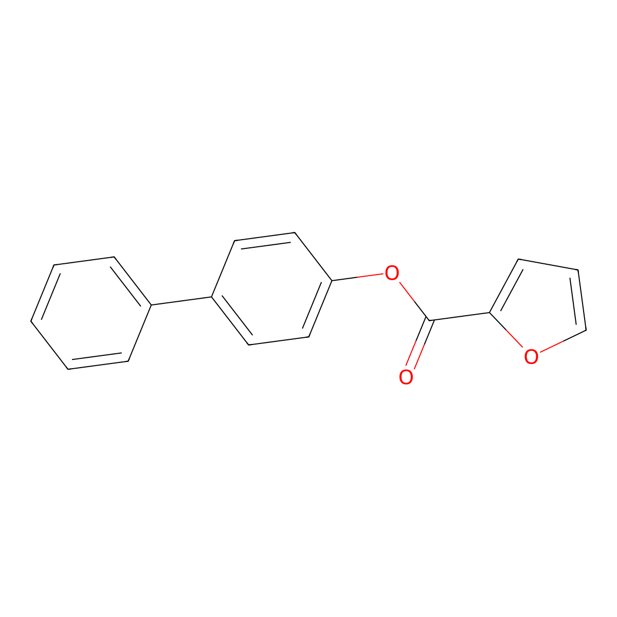 Biphenyl-4-yl 2-furoate molecular structure, CAS 75742-01-7