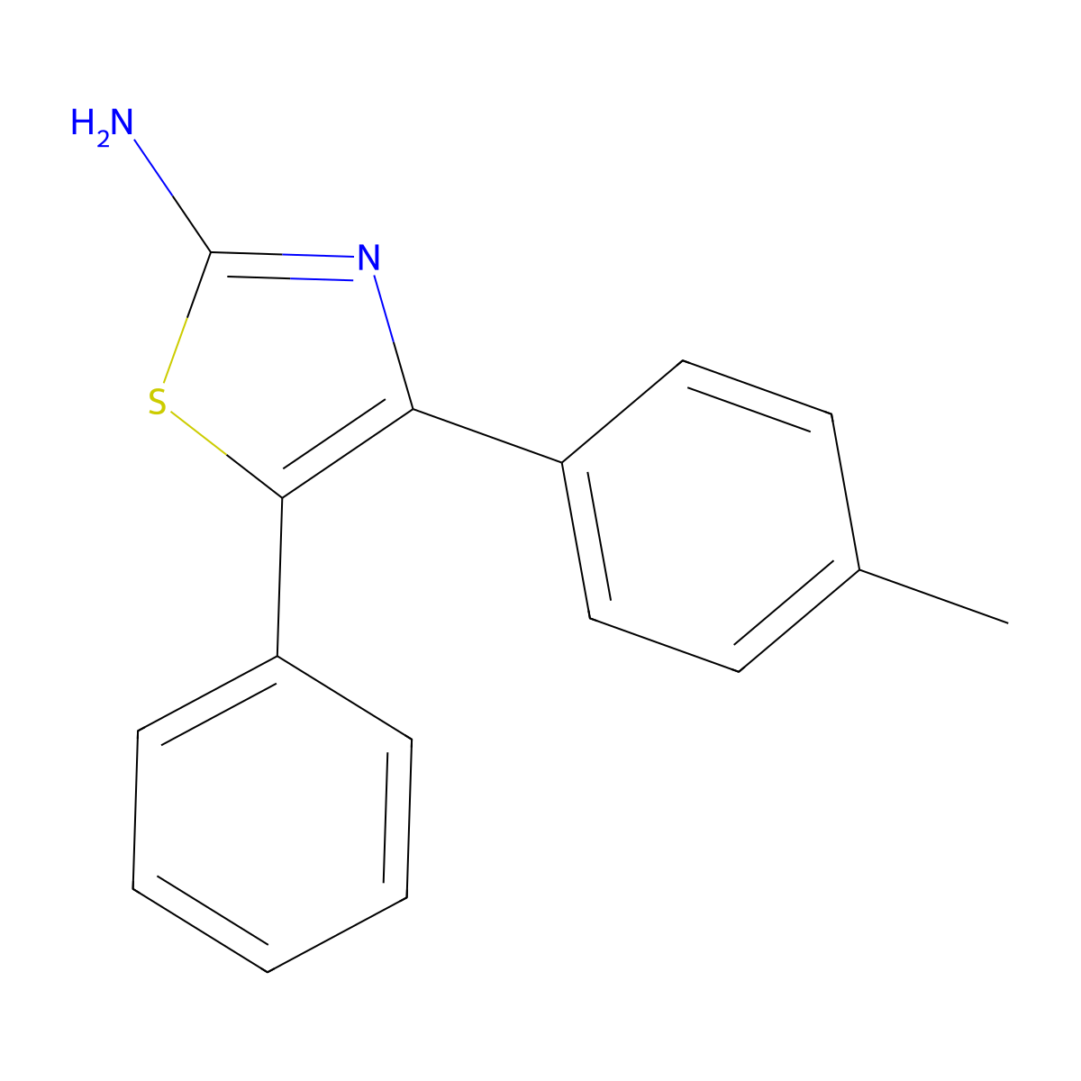 5-Phenyl-4-(p-tolyl)thiazol-2-amine molecular structure, CAS 75745-30-1