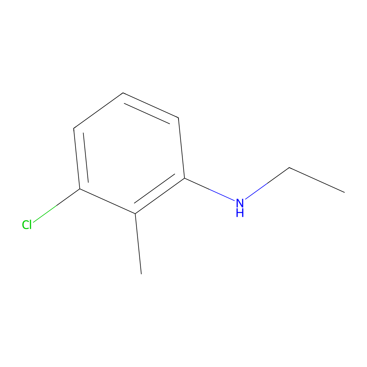 3-chloro-N-ethyl-2-methylaniline molecular structure, CAS 75746-96-2
