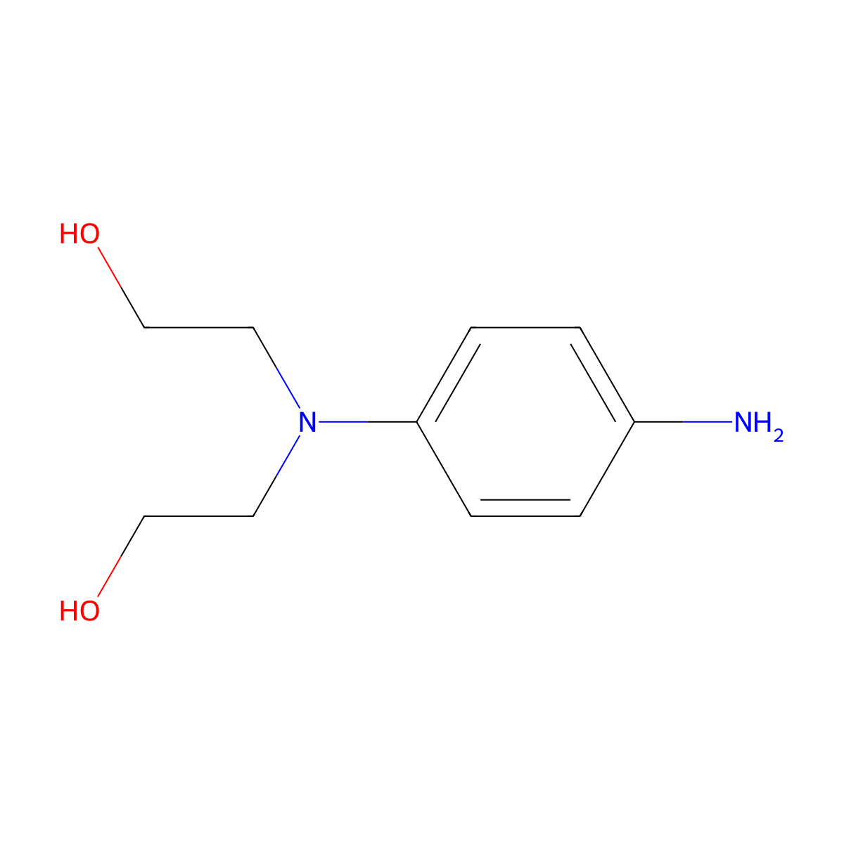N,N-Bis(2-hydroxyethyl)-p-phenylenediamine molecular structure, CAS 7575-35-1