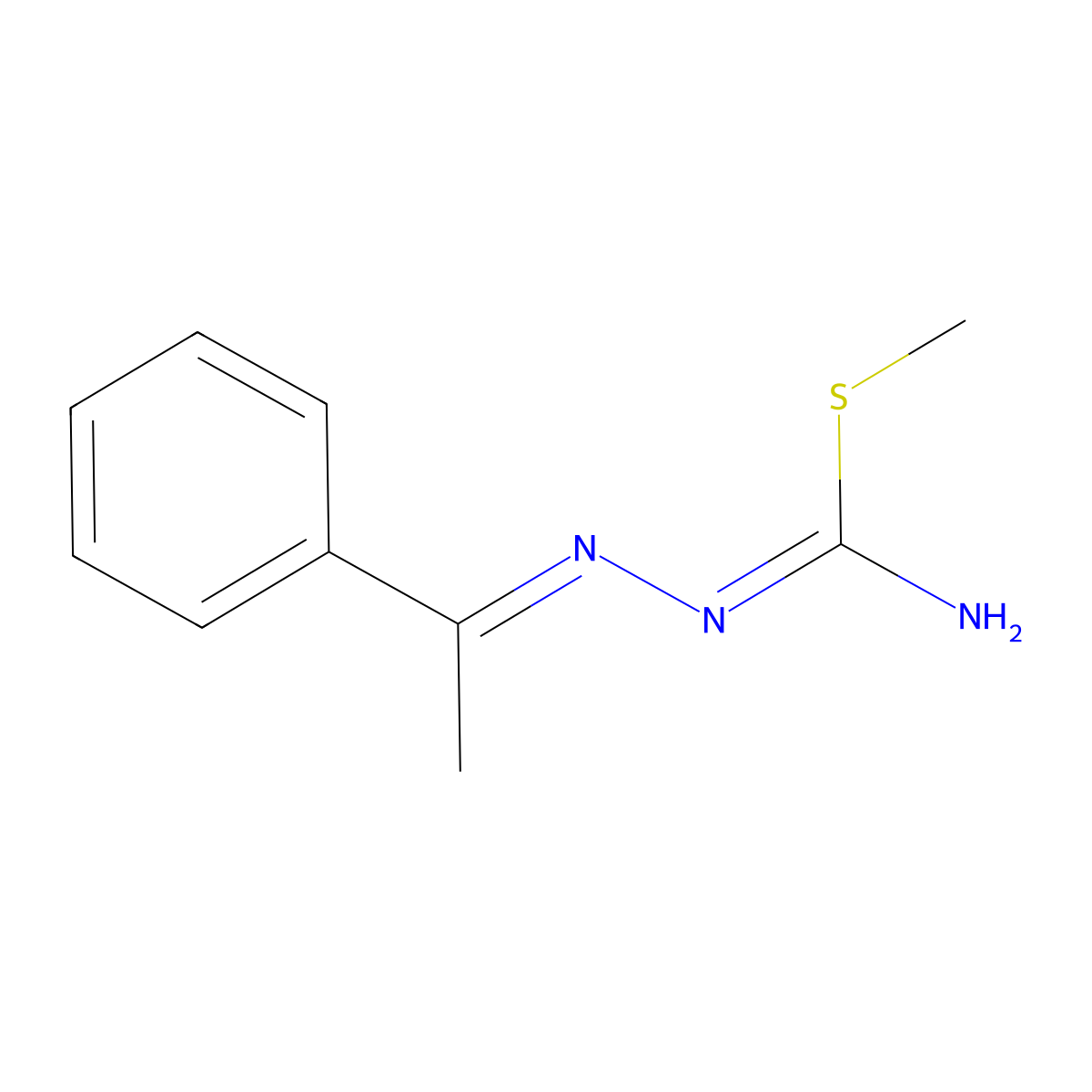 Hydrazinecarboximidothioic acid, (1-phenylethylidene)-, methyl ester molecular structure, CAS 7575-81-7