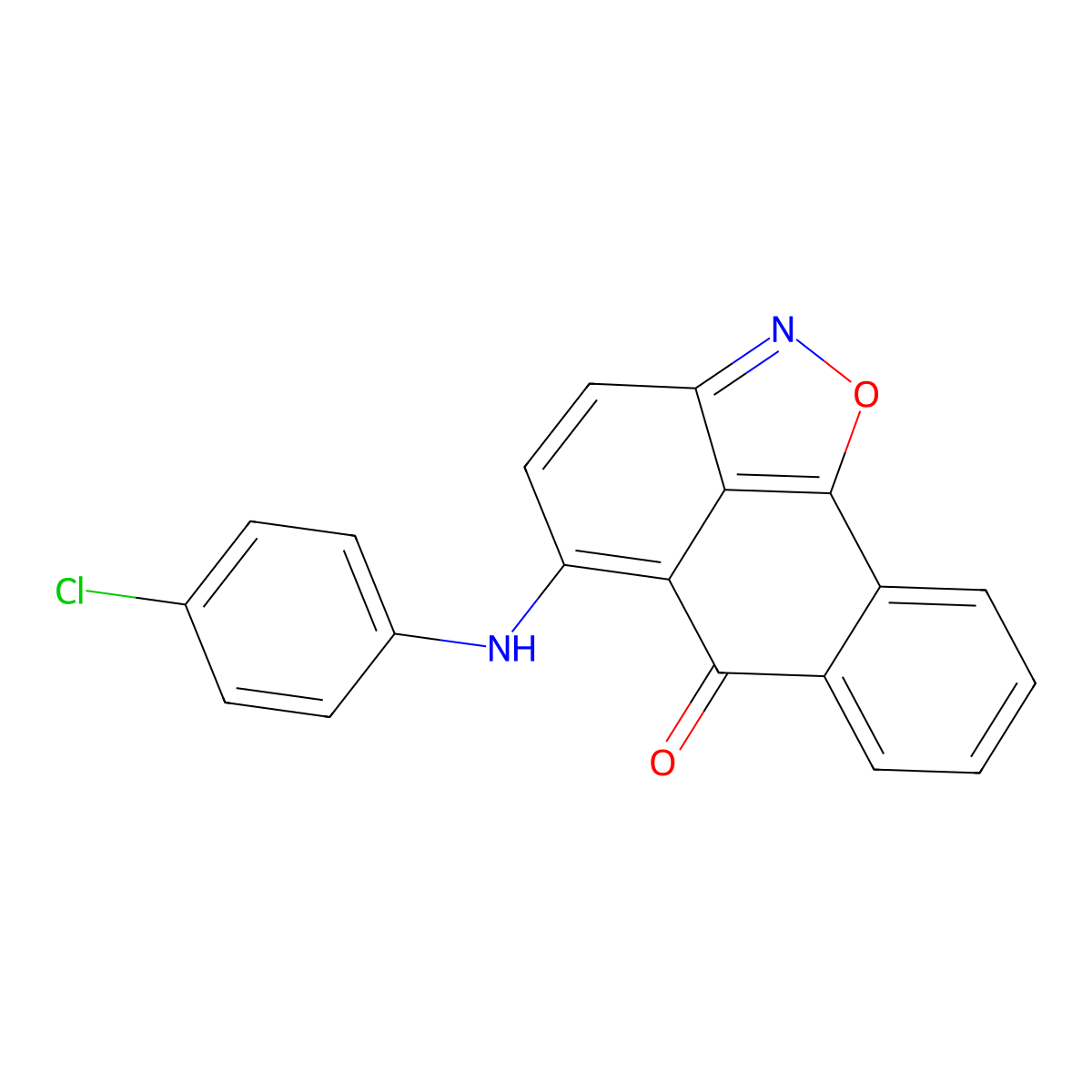 5-((4-chlorophenyl)amino)-6H-anthra[1,9-cd]isoxazol-6-one molecular structure, CAS 75753-39-8