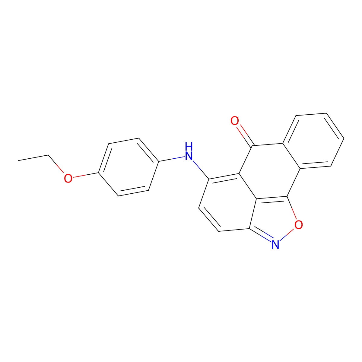 5-((4-ethoxyphenyl)amino)-6H-anthra[1,9-cd]isoxazol-6-one molecular structure, CAS 75753-42-3