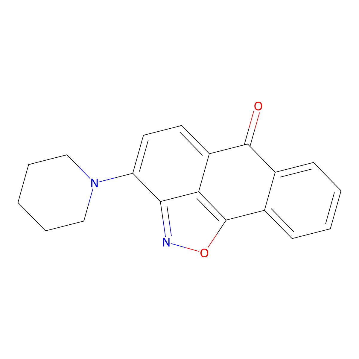 3-(piperidin-1-yl)-6H-anthra[1,9-cd]isoxazol-6-one molecular structure, CAS 75753-46-7