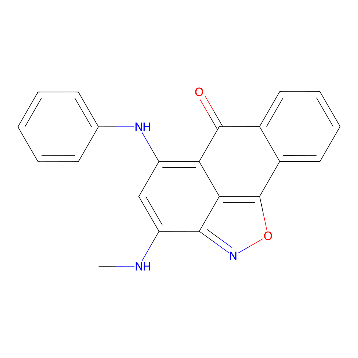 3-(methylamino)-5-(phenylamino)-6H-anthra[1,9-cd]isoxazol-6-one molecular structure, CAS 75753-51-4