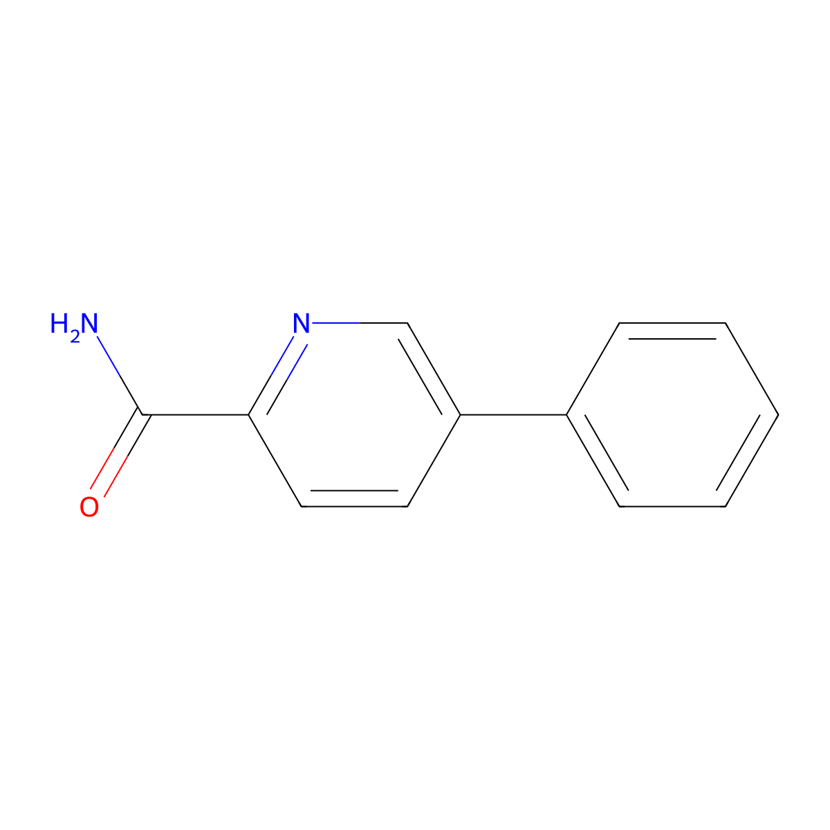 5-phenyl-2-Pyridinecarboxamide molecular structure, CAS 75754-14-2