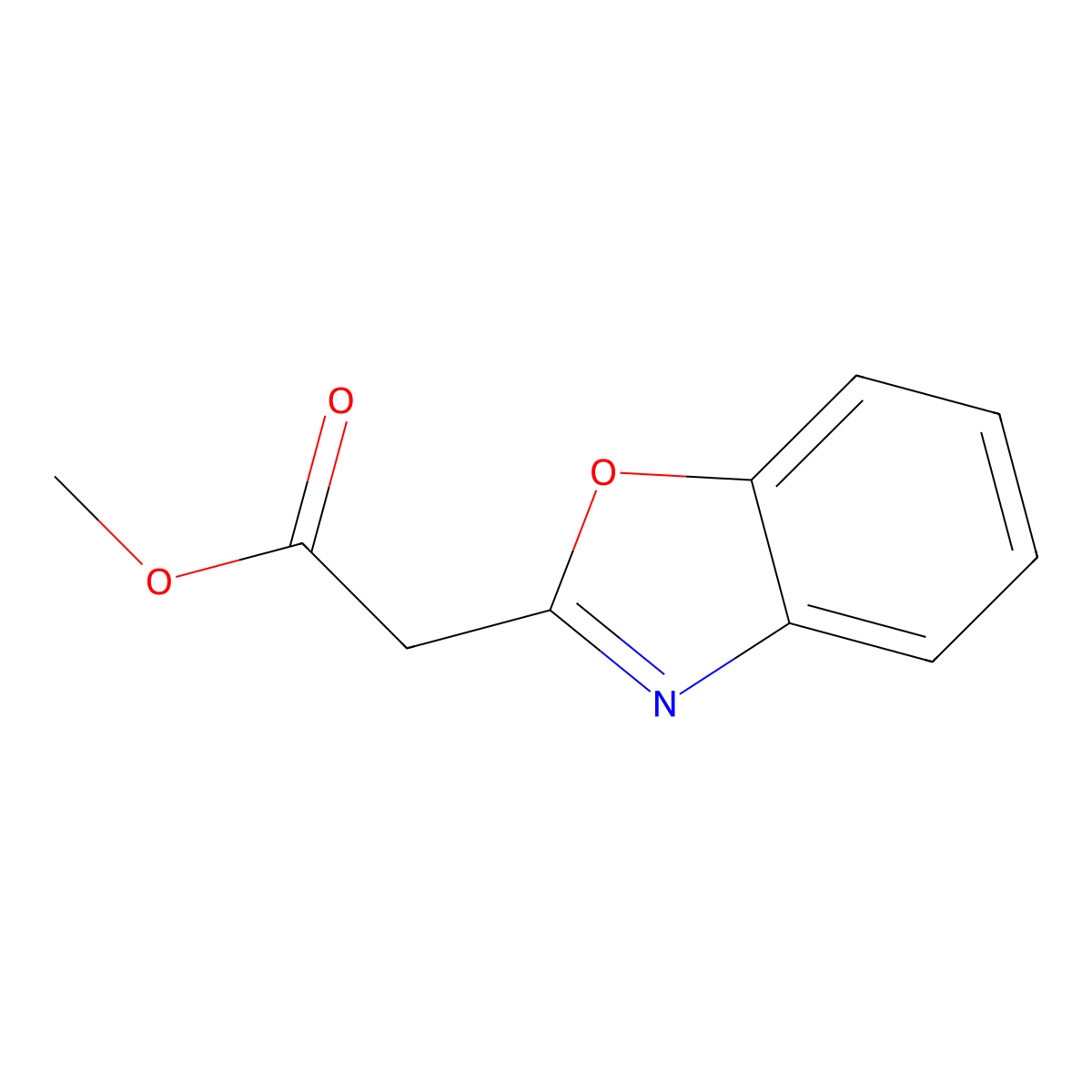 Methyl 1,3-benzoxazol-2-ylacetate molecular structure, CAS 75762-23-1