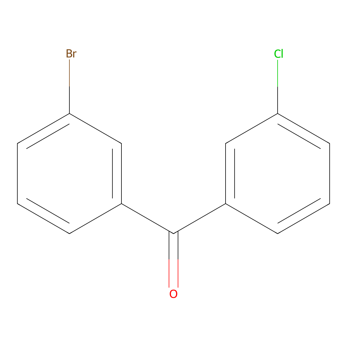 3-Bromo-3'-chlorobenzophenone molecular structure, CAS 75762-59-3